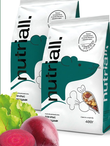 Полнорационный корм Nutriall для крыс с овощами (2 упаковки по 400г)