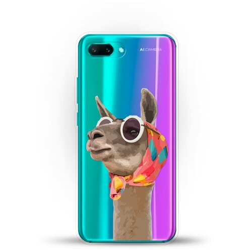 фото Силиконовый чехол лама в очках на honor 10 andy & paul