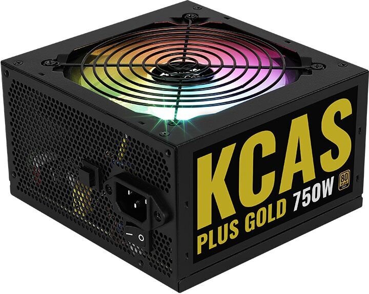 Блок питания Aerocool ATX 750W KCAS PLUS GOLD 750W RGB 80+ gold (20+4pin) APFC 120mm fan color LED 8