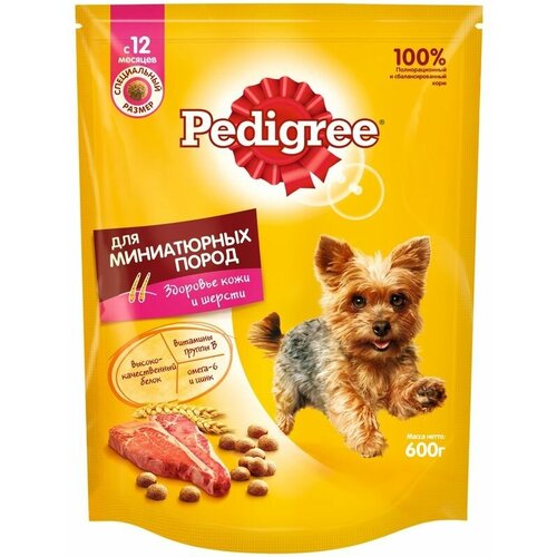 Сухой корм Pedigree для взрослых собак миниатюрных пород с говядиной, 600г