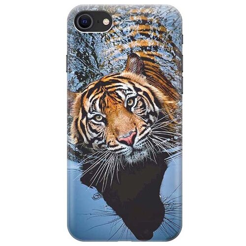 фото Чехол - накладка artcolor для apple iphone 7 / 8 / se (2020) с принтом "тигр купается" re:pa