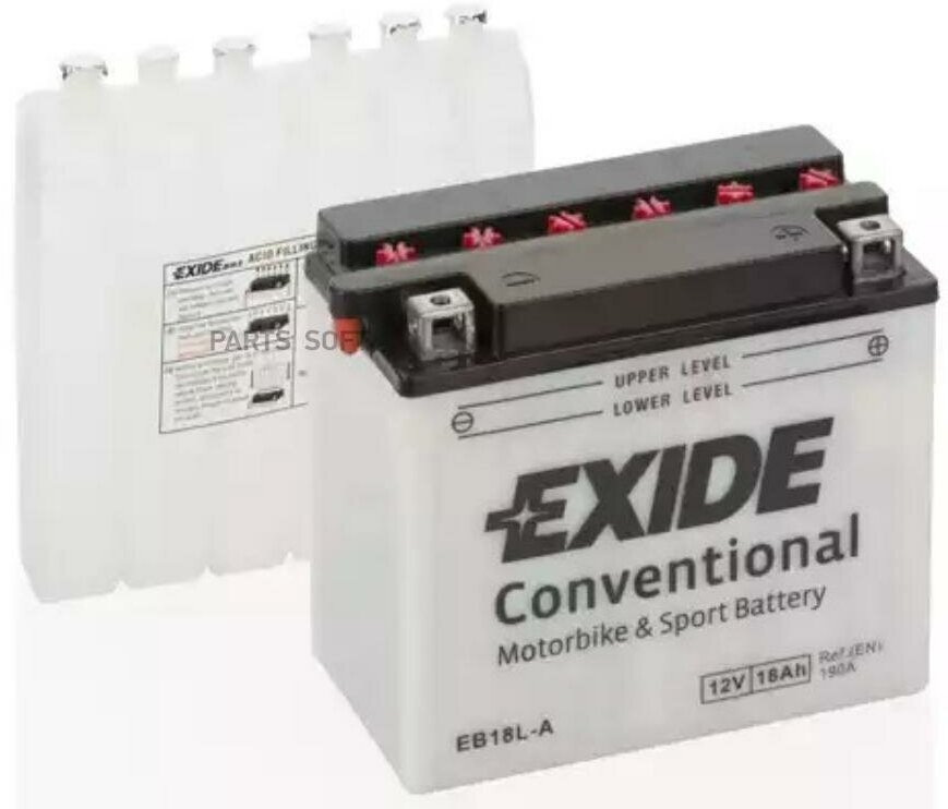 Exide Eb18l-A_аккумуляторная Батарея! Евро 18Ah 190A 180/90/160 Moto Сухозар. С Упаков. Электролита EXIDE арт. EB18LA