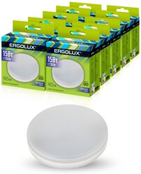 Набор из 10 светодиодных лампочек Ergolux LED-GX53-15W-GX53-6K