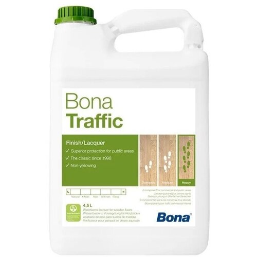 Bona Лак полиуретановый Bona Traffic 2K на водной основе для полов с особо высокой нагрузкой 4,95 л Бесцветный матовый