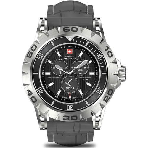 Умные часы Swiss Military Dom 2 серебристые с силиконовым ремешком серого цвета 1099000₽
