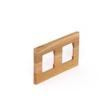Двойная деревянная рамка для розетки/выключателя ABB Zenit, темный дуб - изображение
