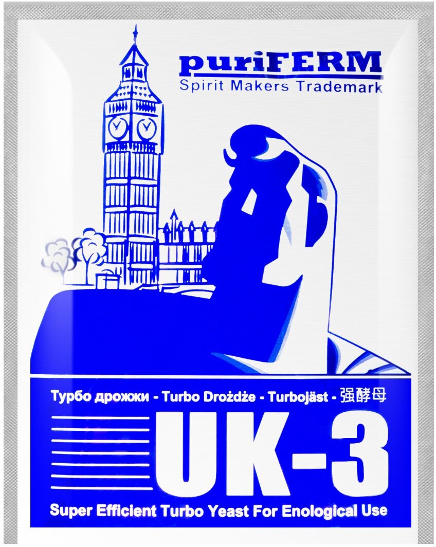 Дрожжи спиртовые Puriferm UK-3 Turbo, 1 шт. 112 гр.