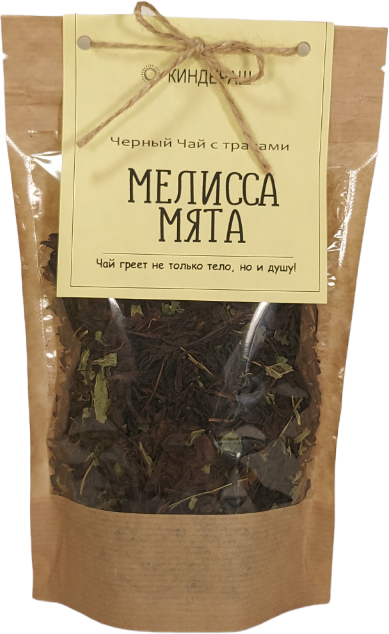 Черный чай с травами Мелисса-мята 70 гр - фотография № 1