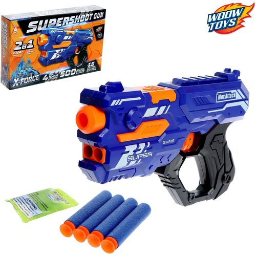 Бластер SUPERSHOOT GUN, стреляет мягкими пулями бластер woow toys supershoot gun стреляет мягкими пулями