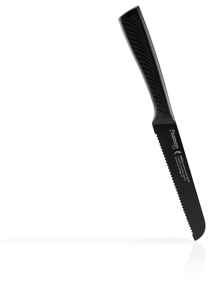 2488 FISSMAN Нож Хлебный SHINAI 13см с покрытием Graphite (3Cr14 сталь)