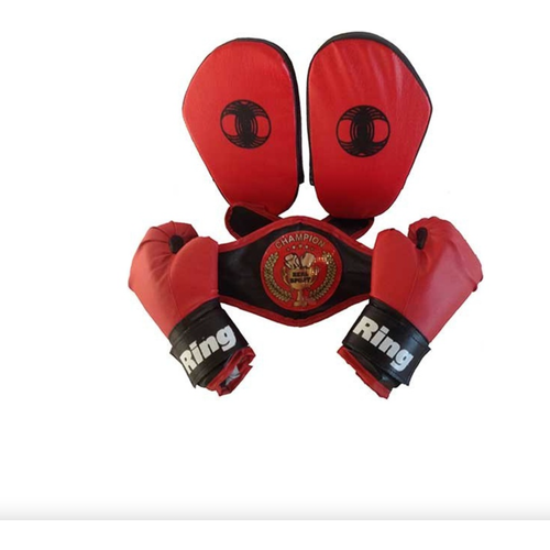 Набор для бокса, набор боксёрский детский, (перчатки, лапы, пояс чемпиона)