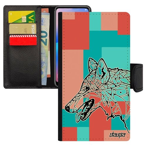 фото Чехол-книжка на мобильный iphone 8 plus, "волк" хаски одинокий utaupia