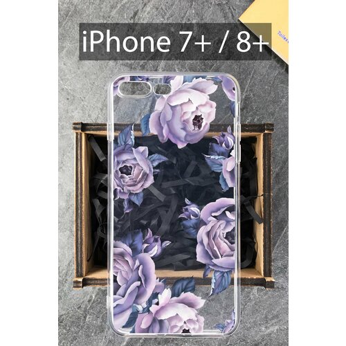 Силиконовый чехол Пионы для iPhone 7+ / iPhone 8+ / Айфон 7+ / Айфон 8+