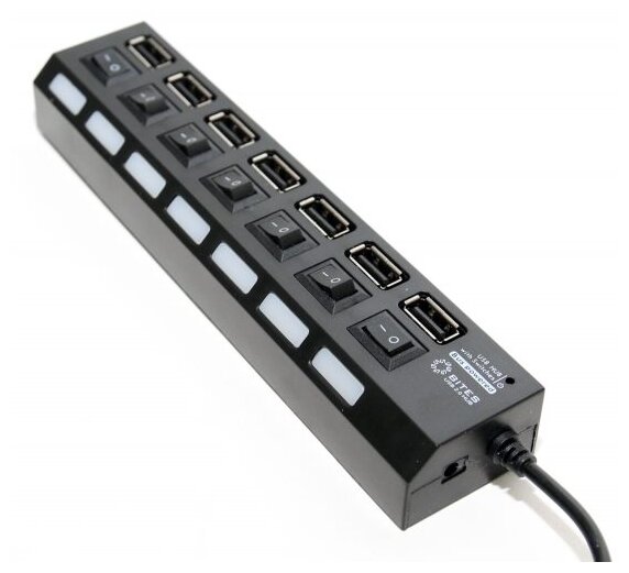 Разветвитель USB 5BITES HB27-203PBK, BLACK