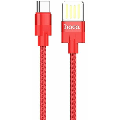 Кабель USB - Type-C, Hoco U55 Outstanding, красный, 1 шт. штекер в прикуриватель с 2 usb hoco z15