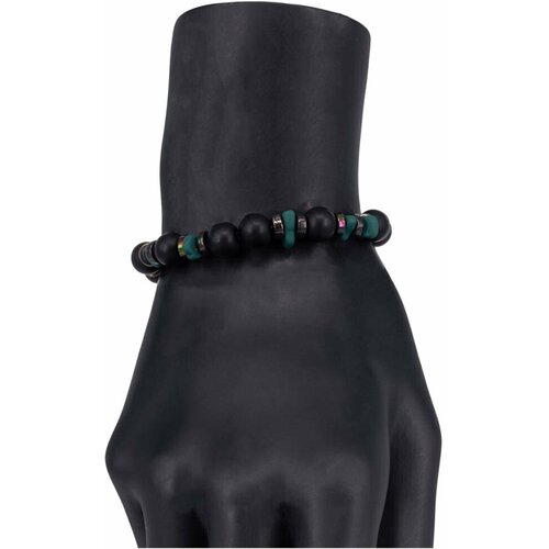 Браслет OTOKODESIGN, размер 19 см, черный, зеленый браслет бижутерный натуральный камень резинка черный 51323