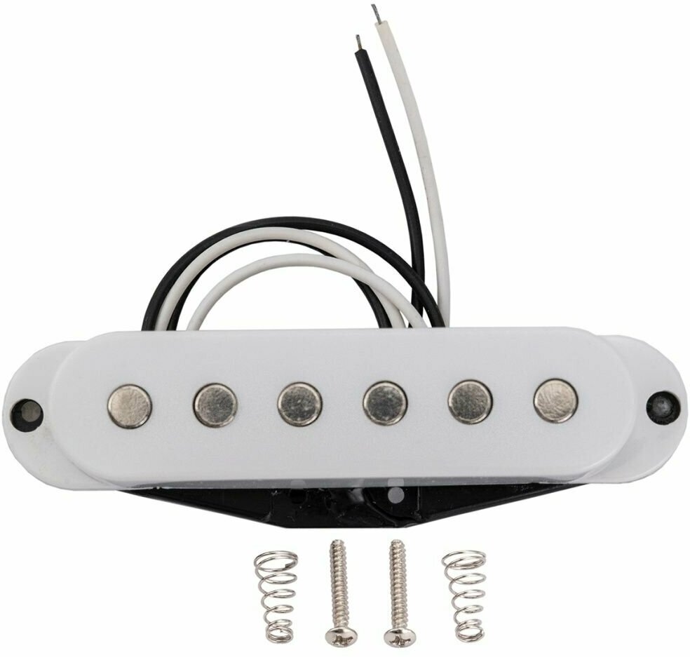 Звукосниматель магнитный сингл для Fender Strat нековый белый Musiclily MX2295WH