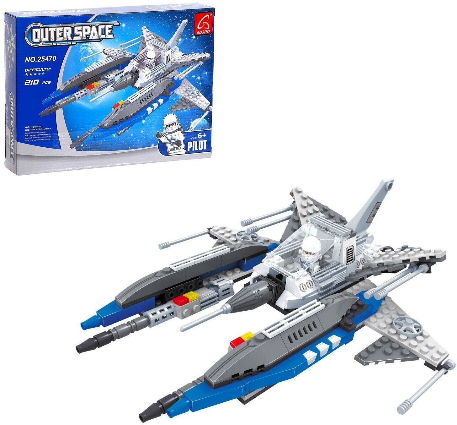 Конструктор Космос «Мегаистребитель», 210 деталей