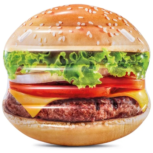 фото Надувной матрас intex с дизайном гамбургера/матрас для плавния/виниловый надувной матрас/разноцветный