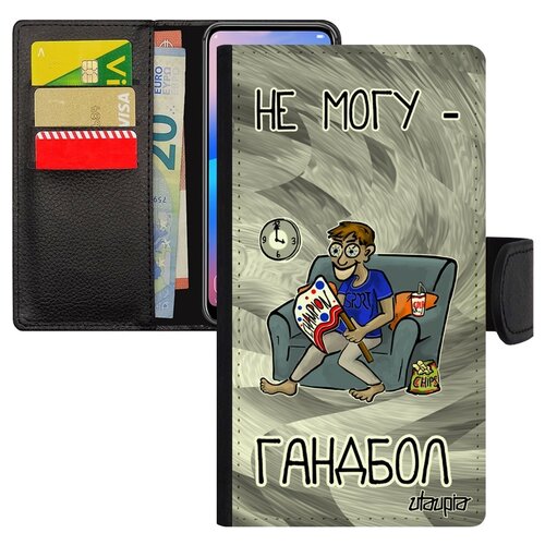 фото Чехол-книжка на телефон iphone 8 plus, "не могу - смотрю гандбол!" игра карикатура utaupia