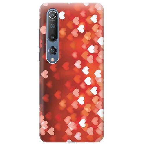 фото Ультратонкий силиконовый чехол-накладка для xiaomi mi 10 с принтом "бокэ из красных сердечек" gosso