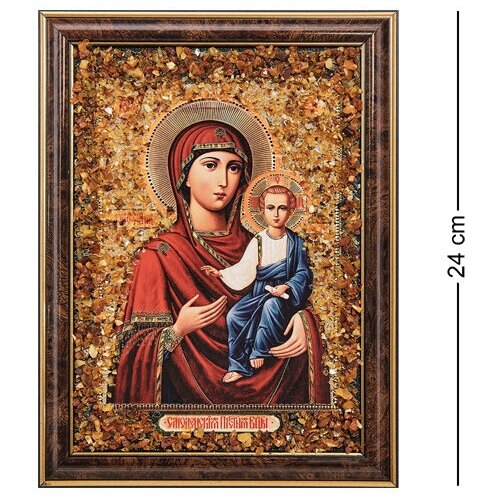 Икона Божией Матери Смоленская (с янтарной крошкой) H-24см AMB-03/7 113-708523