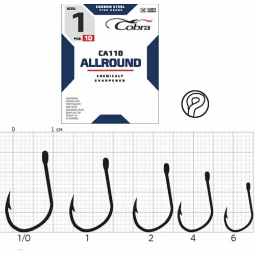 фото Крючки cobra allround сер. ca118 разм. 001 10шт.