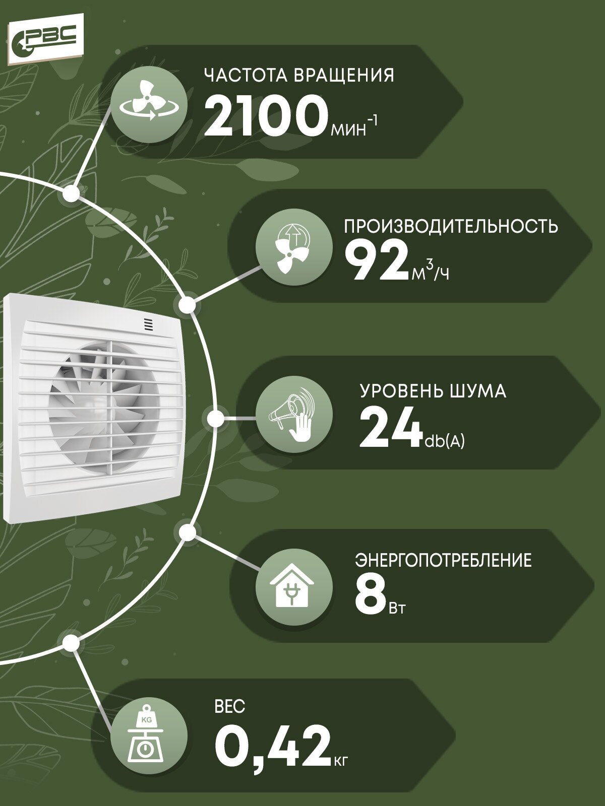 Вентилятор 100 Лира энергосберегающий, 8 Вт, 24 дБ, 92 м3/ч - фотография № 3