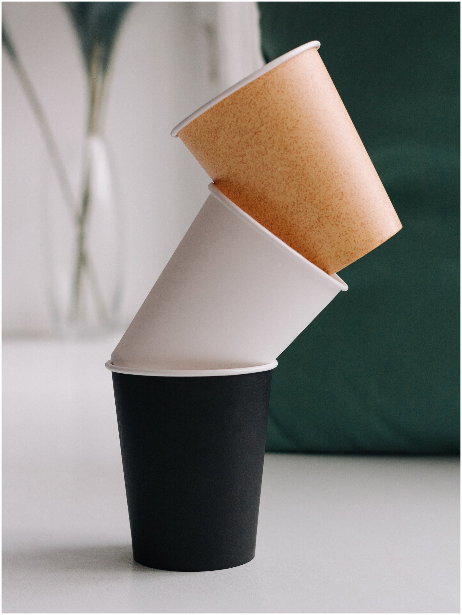 Стаканы бумажные одноразовые Kraftik, объем 250 мл, 50 шт, однослойные; для холодных и горячих напитков; для кофе и чая - фотография № 4