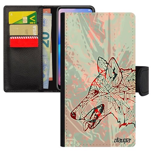 фото Чехол-книжка для мобильного iphone 7 plus, "волк" wolf хищник utaupia