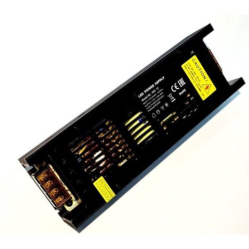 Блок питания для светодиодной ленты 12В 300W 25A IP20 узкий black
