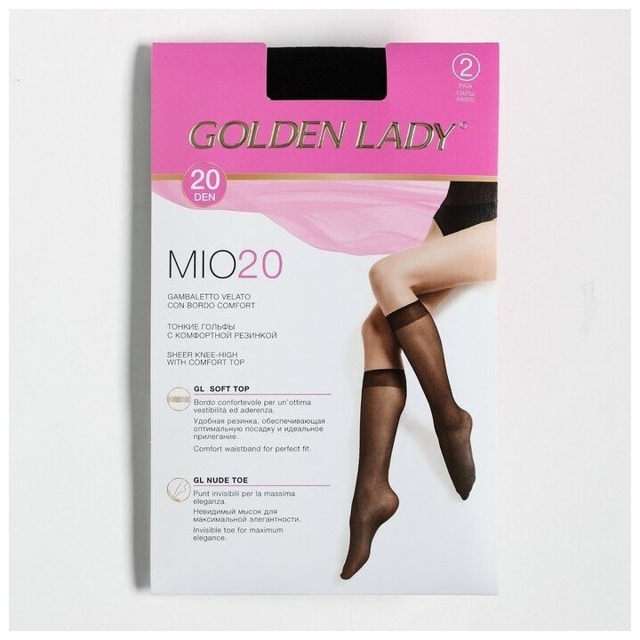 Golden Lady Гольфы женские MIO 20 ден (2 пары), цвет чёрный (nero), размер 36-40