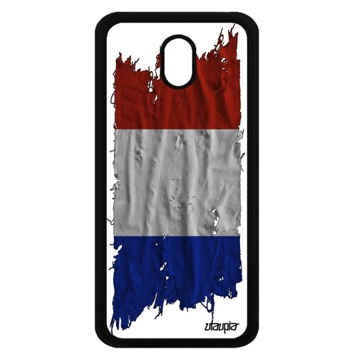 фото Чехол на смартфон samsung galaxy j3 2017, "флаг франции на ткани" государственный патриот utaupia