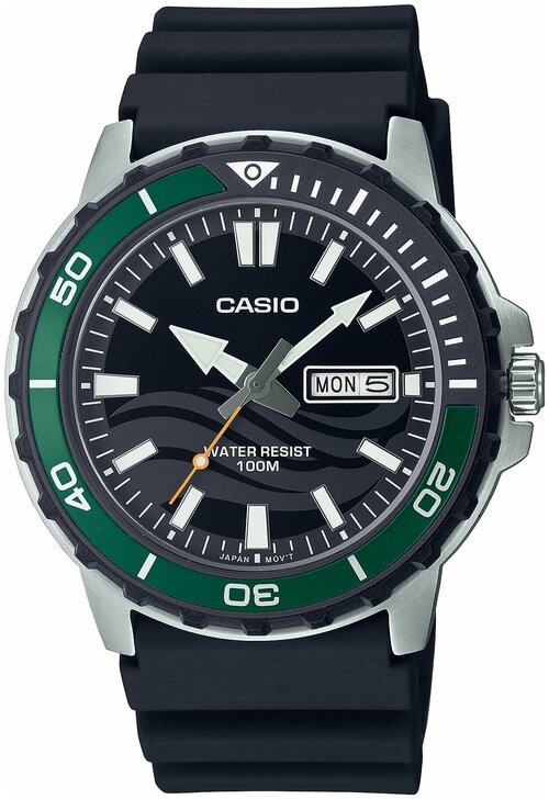 Наручные часы CASIO Collection, серебряный, зеленый