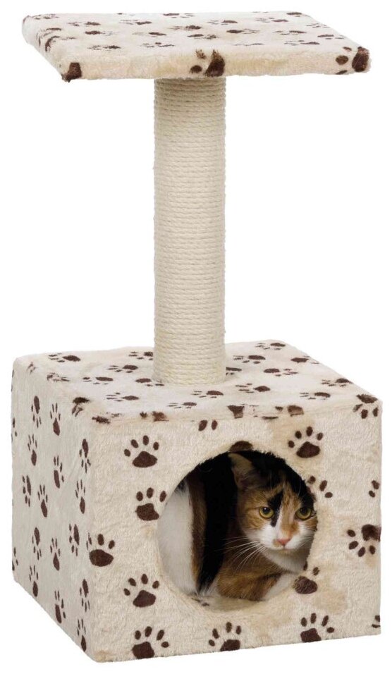 Домик для кошки Zamora с рисунком Кошачьи лапки, 61 см, бежевый, Trixie (товары для животных, 43354) - фотография № 5