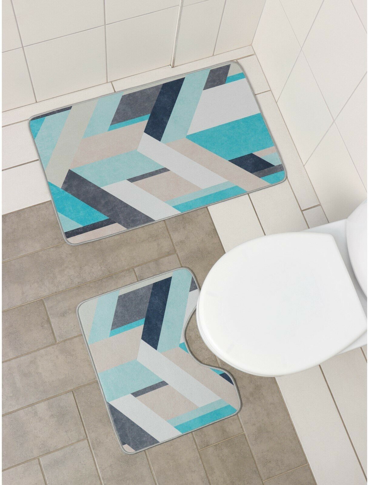 Набор ковриков для ванной и туалета Доляна «Свэч», 2 шт: 50×80, 40×50 см - фотография № 1