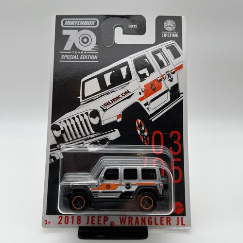 MATCHBOX 2018 JEEP WRANGLER JL Детская Машинка Матчбокс 1:64 Из Серии 70 YEARS SPECIAL EDITION Подарок Мальчику