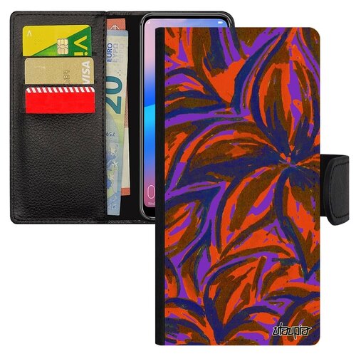 фото Чехол-книжка на смартфон p30 lite, "цветочный узор" магнолия лепестки utaupia