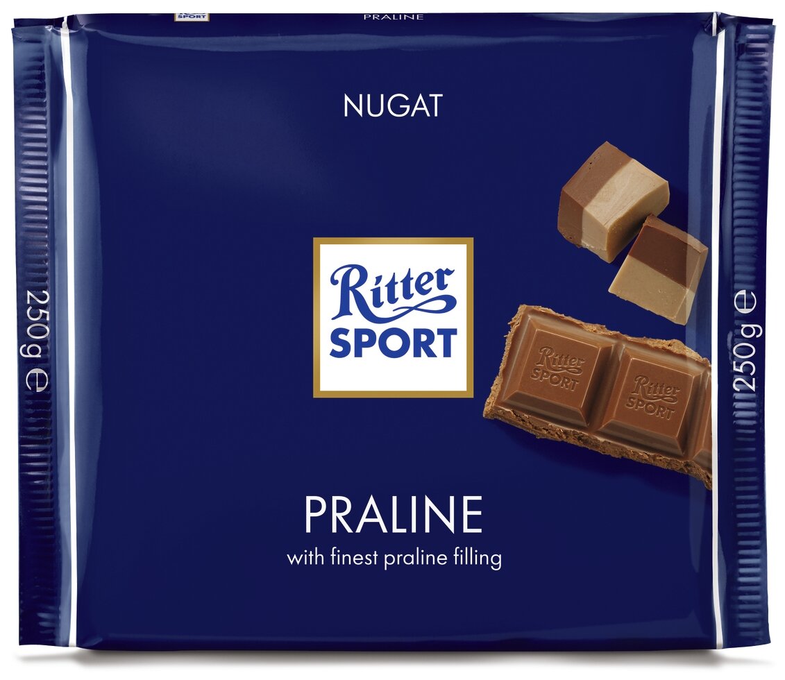 Ritter Sport "Шоколадно-ореховый десерт"/ Ritter Sport пралине / Риттер спорт с пралиновой начинкой, 250 г - 1 шт