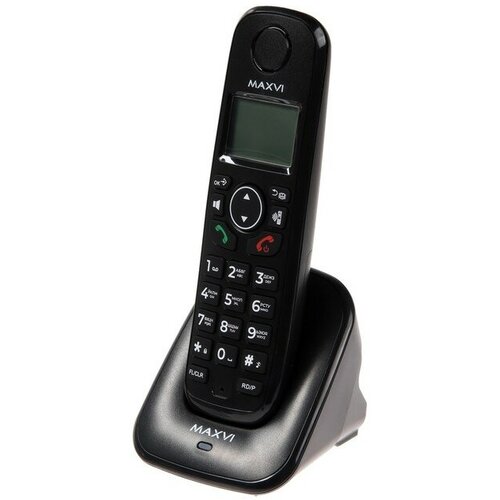 Радиотелефон DECT Maxvi GA-01, Caller ID, интерком, спикерофон, АОН, конференц-связь, черный