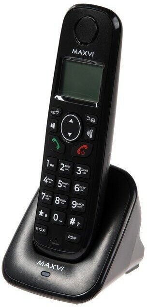 Радиотелефон DECT Maxvi GA-01 Caller ID интерком спикерофон АОН конференц-связь черный