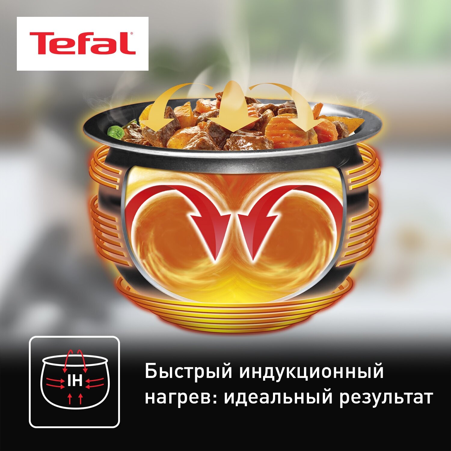 Индукционная мультиварка Tefal RK807D32 ExpertCook со сферической чашей, 44 автоматическими программами, серая