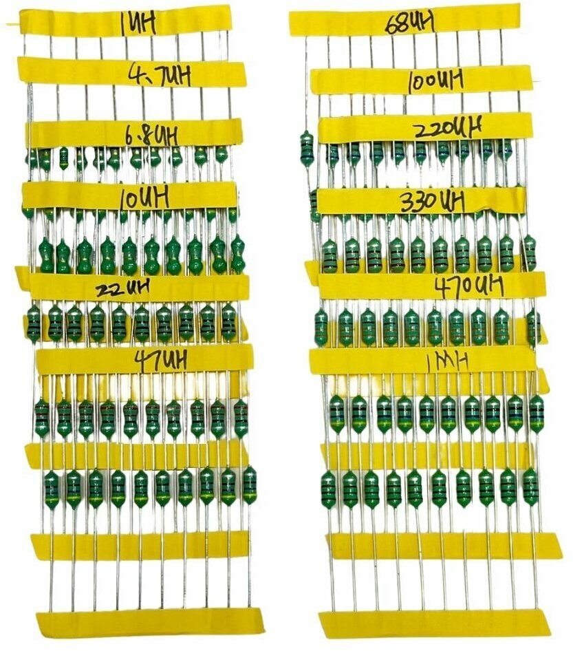 Набор индуктивностей / дросселей 0410 в комплекте 200 шт. 20 значений по 10 шт: 1 мкГн - 4.7 мГн (Н)