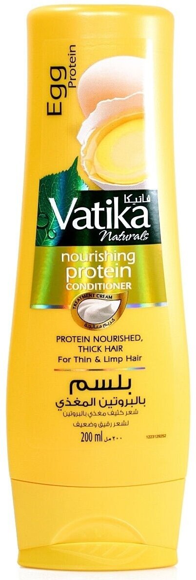 Кондиционер Дабур Ватика Яичный протеин (Nourishing Protein Vatika) для сильно повреждённых и секущихся волос, 200 мл