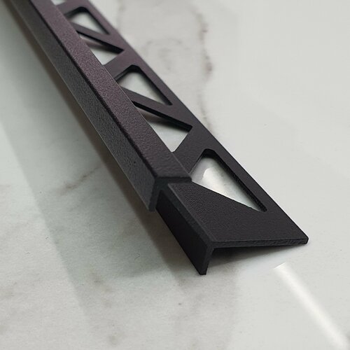 Профиль алюминиевый для плитки Мерседес Y-образный 10х2700мм, анодированный, черный муар