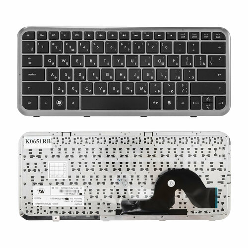 Клавиатура для ноутбука HP Pavilion DM3-1000, DM3t, DM3z черная с серой рамкой клавиатура для ноутбука hp pavilion dm3 dm3 1000 dm3t series плоский enter черная с серой рамкой pn nsk hku0r