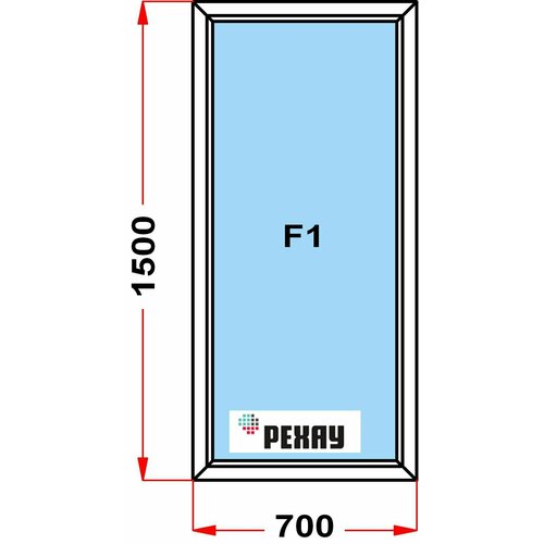 Окно из профиля РЕХАУ GRAZIO (1500 x 700), не открывающееся, 3 стекла