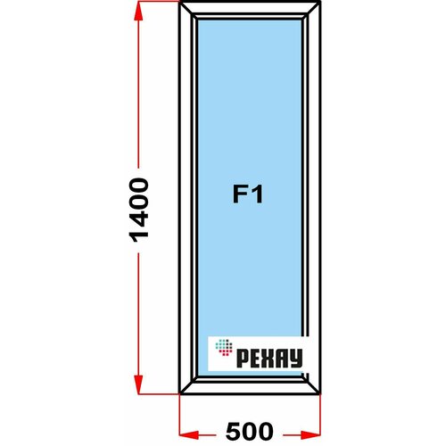 Окно из профиля РЕХАУ GRAZIO (1400 x 500), не открывающееся, 3 стекла