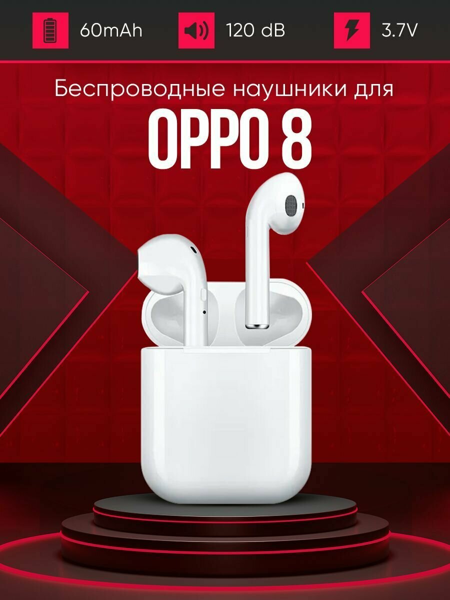 Беспроводные наушники для телефона Oppo 8 / Полностью совместимые наушники со смартфоном / i9S-TWS, 3.7V / 60mAh