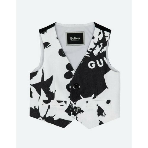 фото Жилет gulliver baby, размер 74, белый, черный
